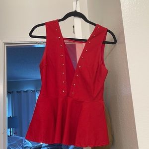 Poetry Red Peplum Top